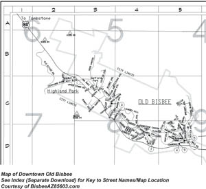 Map of Old Bisbee